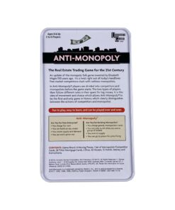 Alternative view of Anti-Monopoly Game Tin Travel by University Games |The Real Estate Trading Game for the 21st Century | Fun, Challenging Game in Travel Tin | For Ages 8 Years and Up