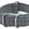 ArtStyle Watch Band with 1.5mm Thickness Quality Nylon Strap and Heavy Duty Brushed Buckle 20mm Grey