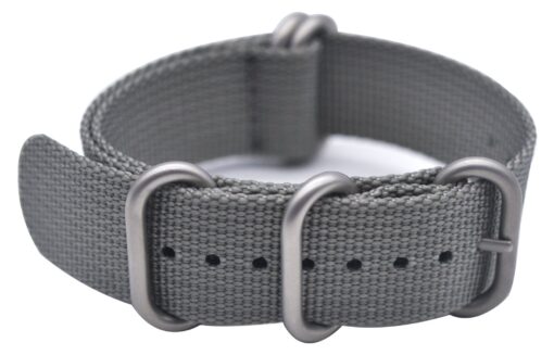 ArtStyle Watch Band with 1.5mm Thickness Quality Nylon Strap and Heavy Duty Brushed Buckle 20mm Grey