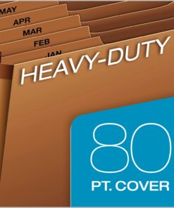 Globe-Weis PFXR217MHD /Pendaflex Heavy-Duty Expanding File, Open Top, 12 Pockets, Monthly Index, Letter Size, Brown (R217MHD) 11 71 6FijsQdL