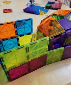 cossy 120Pcs Magnet Tiles Magnetic 3D Building Blocks Set Educational Construction Toys for 3+ Year Kids with Stronger Magnets, Rivets-Fastened, Educational, Recreational, Conventional 120 39 71 7HMfV3BL