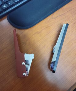 Pick-a-Palooza DIY Guitar Pick Punch Gift Pack - the Premium Guitar Pick Maker - Includes Leather Key Chain Pick Holder, 4 Pick Strips and a Pick File - Red Red/Silver 18 71 7KWGPMvL