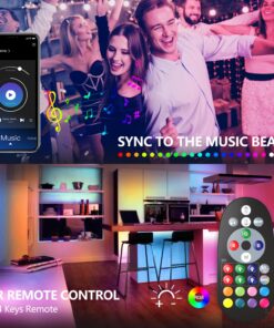 Alternative view of Nexillumi 100 ft LED Lights for Bedroom Music Sync Color Changing RGB LED Strip Rope Lights General Remote, 5050 RGB LED Light Strips(APP+Remote+Mic) 100 Feet