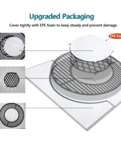 Hongso 8835 21.5 Inch Non-Stick Polished Porcelain Coated Grill Grates for Weber Original Kettle Premium 22 Inch Charcoal Grill, 22" Weber Performer Premium, Deluxe Charcoal Grill, 22'' Smokers 21.5" in dia. 11 71 7m9vQoL