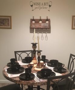 Blinggo WINE A BIT you'll feel better Quote Letter Wall Sticker Decal Home Arts Dinning Kitchen Lounge Decor Wall Decoration 22''X10'' Black 26 71 8BphGddL