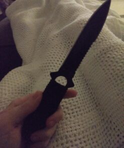 Qiorange Black Dive Knife ll, All Stainless with Line Cutter, Razor Edge and Leg Strap Sheath,Black Tactical Treasure II Dive Knife 10 71 8gxihGEL