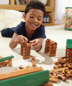 LINCOLN LOGS-Collector's Edition Village-327 Pieces-Real Wood Logs-Ages 3+ - Best Retro Building Gift Set for Boys/Girls-Creative Construction Engineering–Top Blocks Game Kit - Preschool Education Toy 47 71 91wTS2NL