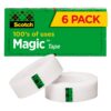 Scotch Magic Tape, Invisible, Repair Christmas Cards and Use as Holiday Gift Wrap Supplies for Christmas, 6 Tape Rolls 6 Rolls 31 71 9O2XttlL