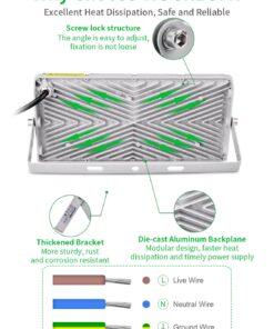 Viugreum 100W LED Flood Light, 8000LM 6000K Daylight White, 500W Halogen Bulb Equivalent, Super Bright Outdoor Work Light IP66 Waterproof Security Light Fixture for Garage, Garden, Lawn, Yard(2 pcs) Cold White 100W 2pcs 10 71 A8Xa7UKL