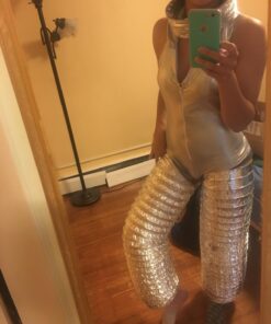 TerraBloom 8 Inch Aluminum Flex Duct - 8 FT Long, Flexible Ducting with 2 Clamps, 3 Layer HVAC Ventilation Air Hose - Great for Dryer, Grow Tent, Green Houses, Household HVAC Venting 8" X 8 FT (SILVER) 15 71 BPIwK7vL