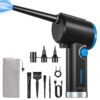 DOROBEEN Compressed Air Duster, Electric Air Duster, Cordless Air Duster, Canned Air Duster for Computer, Keyboard Cleaner, BLDC Motor - Stepless Speed - 6000mAh (Blue) AT07-B