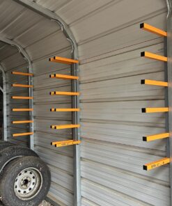 Bora Wood Organizer and Lumber Storage Metal Rack with 6-Level Wall Mount – Indoor and Outdoor Use, In Orange | PBR-001 78 71 CHBvOFlL