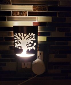 GE CoverLite LED Night Light, Decorative, Plug-In, Smart Dusk-to-Dawn Sensor, Home Décor, Ideal for Bedroom, Bathroom, Kitchen, Hallway, 1 Pack, 29846, Oil Rubbed Bronze | Tree of Life Oil Rubbed Bronze - Tree of Life 28 71 CWkvU5DL