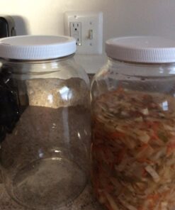 Paksh Novelty 1-Gallon Glass Jar Wide Mouth with Airtight Plastic Lid - USDA Approved BPA-Free Dishwasher Safe Mason Jar for Fermenting, Kombucha, Kefir, Storing and Canning Uses, Clear (4 Pack) Plastic Lid, 4 Pack 47 71 DcCppfFL