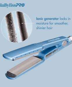 BaBylissPRO Nano Titanium Ionic Flat Iron Hair Straightener, Hair Straightener Iron for Professional Salon Results and All Hair Types 1-1/4 Inch 30 71 E ti3siL