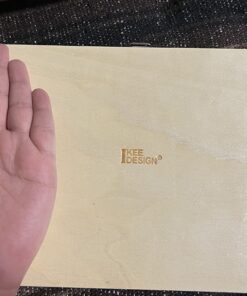 MOOCA Wooden Jewelry Display Case, Jewelry Organizer Case with Tempered Glass Top Lid & Removable Black Velvet Pad, Natural Wood Color 26 71 E7mQtr1L