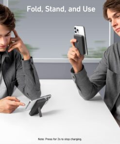 Anker Magnetic Battery, 10,000mAh Foldable Wireless Portable Charger with Stand, 20W USB-C Power Delivery for iPhone 15/15 Plus/15 Pro/15 Pro Max, iPhone 14/14 Pro / 14 Pro Max/13/12 Series Black 33 71 E8kE24lL