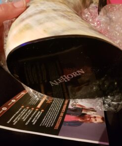 AleHorn Original Handcrafted Authentic Viking Drinking Horn Tankard for Beer Mead Ale - Genuine Medieval Inspired Stein Mug Food Safe Vessel with Handle (XXL - 30oz, Durable Resin Base) XXL - 30oz 34 71 ERALfUZL