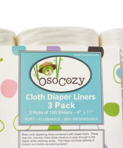 Alternative view of OsoCozy Flushable Diaper Liners 3 Pack - Makes Cloth Diapering Laundering Easier - Super Soft and Gentle on Baby’s Skin -100 Sheets per roll -3 Rolls.