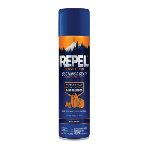 Repel Permethrin Clothing & Gear Insect Repellent, Use on Outdoor Gear, Tents and Sleeping Bags, Repels Mosquitoes, Ticks, Mites, (Aerosol Spray) 6.5 fl Ounce 1 Pack