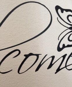 LovingIn XQ1 Butterfly Pattern Welcome to Our Home Quotes Saying Vinyl Wall Sticker, 71X21cm 18 71 GjPhqDaL