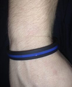 SayitBands Thin Blue Line Wristband - Your Choice of Size Default (8") 13 71 HA LESuL