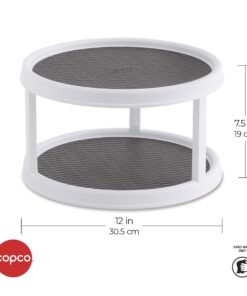 Copco Non-Skid Turntable, 2-Tier, 12-Inch, White/Gray 19 71 HZe XO0L