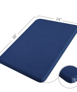 TILLYOU Mini Crib Fitted Sheets 2 Pack - Soft Jersey Knit Microfiber Playpen Bedding Sheet for Baby, Portable Mini Pack n Play Sheet, Machine Washable, 38'' x 24'',Light Gray & Navy Blue 2-pack Light Gray & Navy Blue mini crib sheet 12 71 J0jlPzL