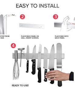 Modern Innovations 16 Inch Stainless Steel Magnetic Knife Bar with Multi-Purpose Functionality as a Knife Holder, Knife Strip, Magnetic Tool Organizer, Art Supply Organizer & Home Organizer 21 71 J22I9FbL