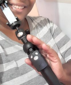 Fugetek 48" Compact Selfie Stick & Tripod, Extendable, Wireless Bluetooth Remote, Lightweight Aluminum, Travel Ready, Compatible with iPhone 14 13 12 Pro Xs Max Xr X 8Plus 7 & Android Black 34 71 JEZXGndL