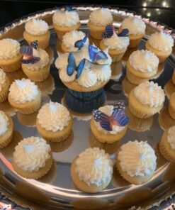 Sugar Robot Inc. Edible Butterflies Small Premium Crafted Made in the USA Cake and Cupcake Toppers, Decoration (Blue) Blue 35 71 K4Z7zYkL