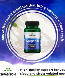 Swanson Apigenin-Bioflavonoid Supplement Natural Prostate Support-Metabolism '&' Nerve Health Support-Can Support Sleep '&' Relaxation 90 Caps, 50mg Each 1 8 71 Kopr4sgL 1
