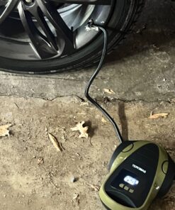 TEROMAS Portable DC/AC Tire Inflator Air Compressor for Car Tires 12V DC and Other Inflatables at Home 110V AC, Digital Electric Tire Pump with Pressure Gauge (Green) Green 21 71 LPm6gnL