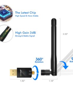 EDUP AC600M USB WiFi Adapter for PC, Wireless USB Network Adapters Dual Band 2.4G/5.8Ghz Wi-Fi Dongle with Antenna for Laptop Desktop Compatible Windows 10/11/8.1/8/7/XP/Vista/Mac OS X 10.6~10.15.3 24 71 LcK10B5L