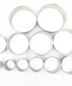 JOKUMO 12 Piece Plain Round Pastry/Cookie Cutter Set Heavy Duty Commercial Grade 18/8 304 Stainless Steel - Metal Marked Size – Perfect For Cooking Enthusiast 12 Pcs Commercial Grade Plain Round Cutter Set 23 71 Ln4qk gL