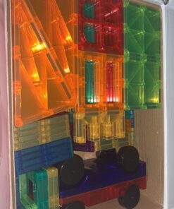 cossy 120Pcs Magnet Tiles Magnetic 3D Building Blocks Set Educational Construction Toys for 3+ Year Kids with Stronger Magnets, Rivets-Fastened, Educational, Recreational, Conventional 120 62 71 Mg3BKHSL