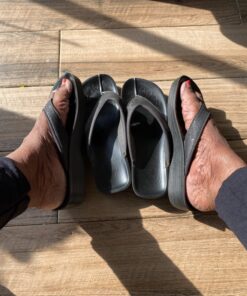 AEROTHOTIC Women's Comfortable Arch Support Summer Orthotic Flip Flops Sandals 9 Crystal Black 35 71 NLdOqaAL