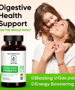 Rebalance Probiotic Supplement - Dr. Ian Stern Formulated - for Superior Digestion & Immunity – W/Organic Prebiotic & L-Glutamine - 20 Billion CFU - 60 Capsules 13 71 NPULFfL