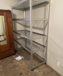 Amazon Basics Heavy Duty Storage Shelving Unit, Double Post, 5 Shelf, High-Grade Aluminum, Silver, 60 x 24 x 78 Inch 36 71 NYgcB23L