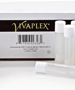 Vivaplex 50, Clear, Empty, 5.5 ml Lip Balm Tubes with White Caps 18 71 NbMpSzmL