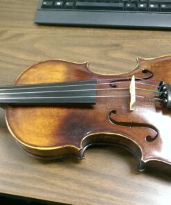 Mendini By Cecilio Violin - MV500+92D - Size 4/4 (Full Size), Black Solid Wood - Flamed, 1-Piece Violins w/Case, Tuner, Shoulder Rest, Bow, Rosin, Bridge & Strings - Adult, Kids Size: 4/4 (Full Size) 75 71 OU1sCJL