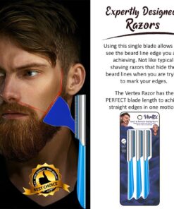 Beard Shaping Tool Razor Mustache - Straight Edge Travel Razors For Bags Grooming Kit Blade Trimmer For Men After Black Color Dye Balm Oil Wash Replacement Disposable Stainless Steel Eyebrow Clippers 33 71 P9WZqIoL