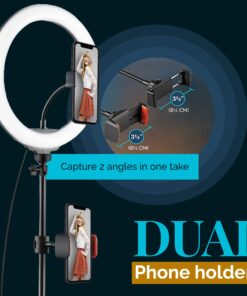 GearLight Ring Light - 10" Selfie Tripod Stand with LED Lights, Dual Phone Holders, Adjustable Height and Lighting for Recording, Makeup & Photography - Cute Room Decor Stuff & Gifts For Teen Girls 10 inch 28 71 PZMbxxL