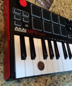 Akai Professional MPK Mini MKII – 25 Key USB MIDI Keyboard Controller With 8 Drum Pads, 8 Assignable Q-Link Knobs and Pro Software Suite Included Red 39 71 PxTQuptL