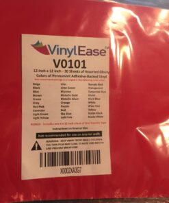 Vinyl Ease 12" x 12" 30 Sheets Assorted Glossy Colors Permanent Adhesive Vinyl for Cricut, Silhouette, Pazzles, Craft ROBO, QuicKutz, Craft Cutters, Die Cutters, Sign Plotters - V0101 36 71 Q6JCb7XL 1