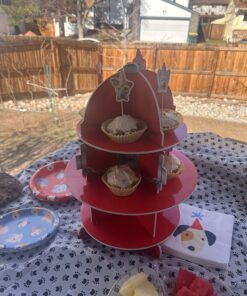 Fun Express Fire Hydrant Cupcake/Dessert Holder (3 Tiers) | Fire Truck | Fireman | Fire Fighter | Themed Birthday Party Supplies & Decor | Fire Department Event 34 71 QEM1zuRL