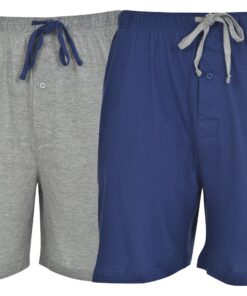 Hanes Men's 2-Pack Cotton Knit Shorts Waistband & Pockets, Assorted Colors and Sizes Blue Depth/Heather Grey XX-Large