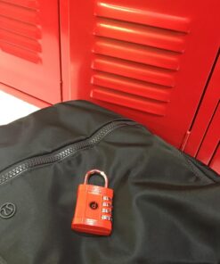 Padlock 4 Digit Combination Lock - for Gym School Locker, Outdoor Gate, Shed, Fence, and Storage - Weatherproof Metal - Keyless, Easy to Set, Resettable - Red 28 71 R5GZ6idL