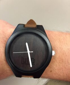 Luno Wear Men's Wood Watch, Wood and Genuine Leather, The Orca 19 71 RCMdUzjL