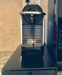 Nifty Small Nespresso Original Line Capsule Drawer – Black, 40 Capsule Pod Pack Holder, Non-Rolling Sliding Drawer, Under Coffee Pot Storage, Home Kitchen Counter Organizer Black Non-Rolling Sliding Drawer 40 Count (Pack of 1) 46 71 SGxbRhL